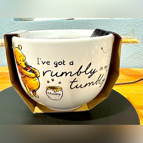 Disney Winnie the Pooh Ceramic Bowl with Chopsticks 20 oz - Picture 6 of 6